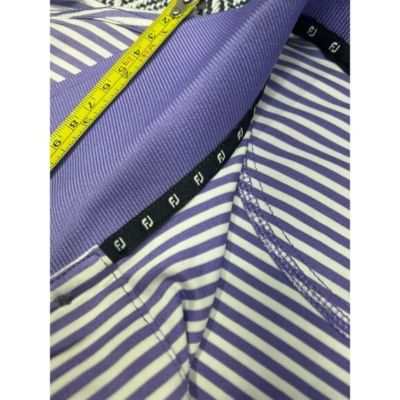 FootJoy FJ Men's Purple & White Striped Polo Shirt Size L - Picture 4 of 7